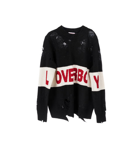 DISTRESSED LOVERBOY LOGO JUMPER BLACK