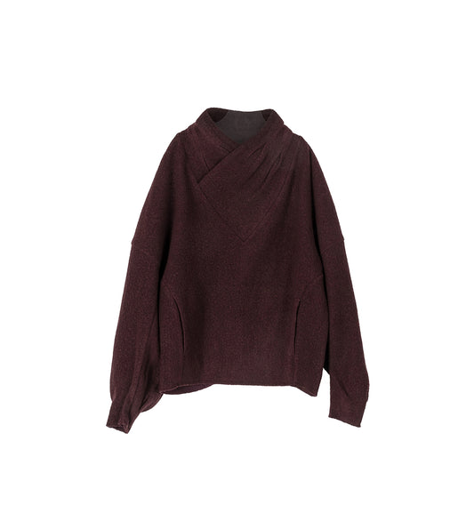 RESONANCE PLEAT SWEATER REDDISH BROWN