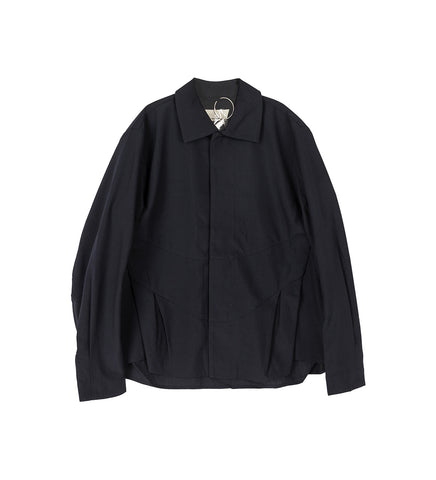 RESONANCE PLEAT SHIRT DARK NAVY