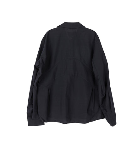 RESONANCE PLEAT SHIRT DARK NAVY