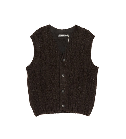 RUGRAT VEST WELSH BLACK CHAIN KNIT