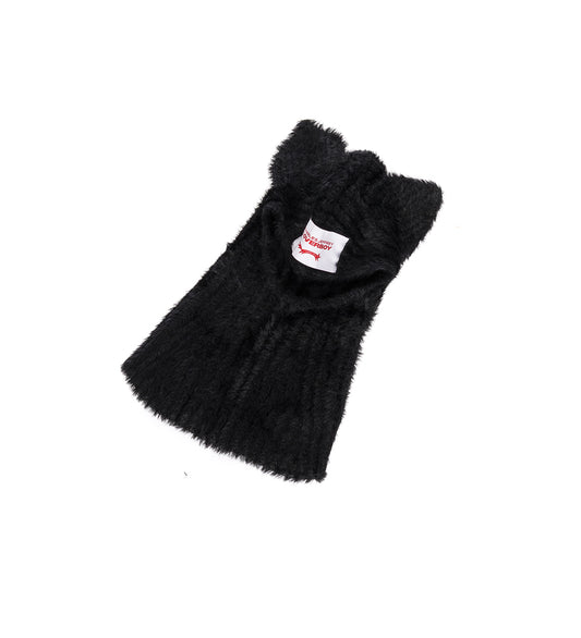 FLUFFY EARS BALACLAVA BLACK