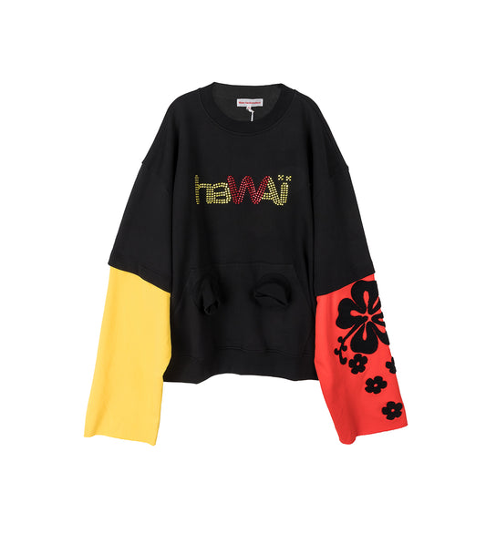 HAWAII BLACK HOLE SWEAT SUPER OVERSIZED BLACK