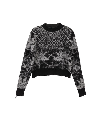 SHRUNK JACQUARD SWEATER BLACK/GREY