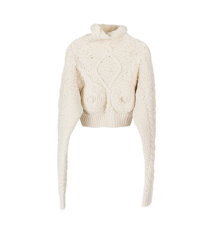 THE CROPPED MADONNA SWEATER CREAM