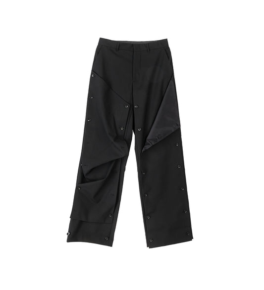 BUTTON PANEL PANTS BLACK