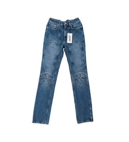 LACING DENIM JEAN VINTAGE BLUE