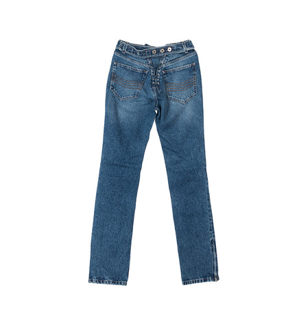 LACING DENIM JEAN VINTAGE BLUE