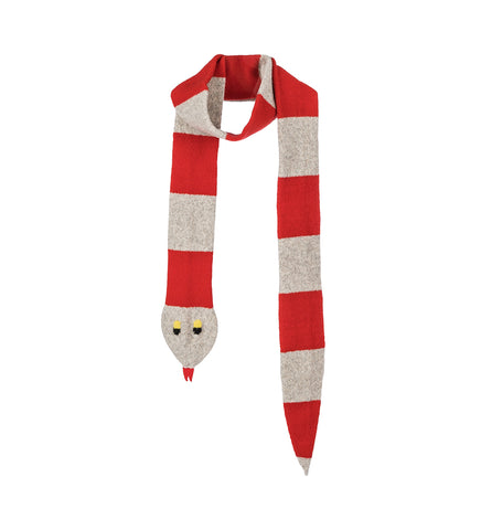 SNAKE SCARF FLAME SCARLET / GREY