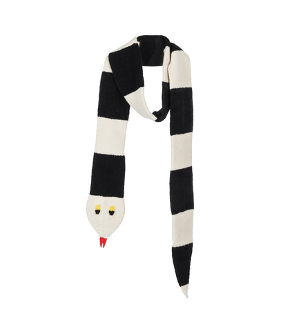 SNAKE SCARF BLACK / WHITE