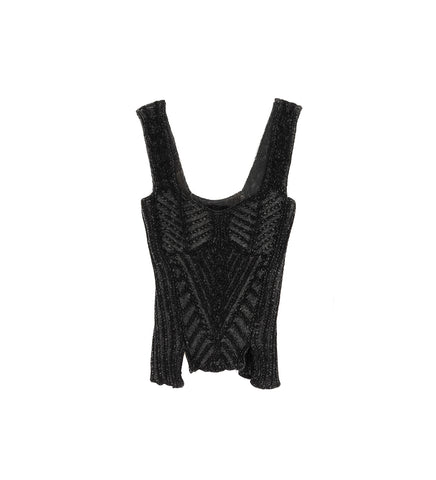 WARRIOR BODICE TOP BLACK / GREY