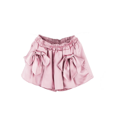 BOW AND PLEAT SHORTS ROSE