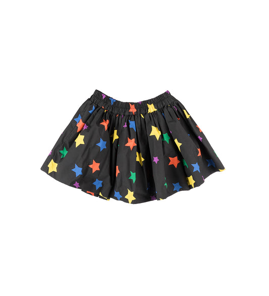 PRINTED BALLON SKIRT BLACK