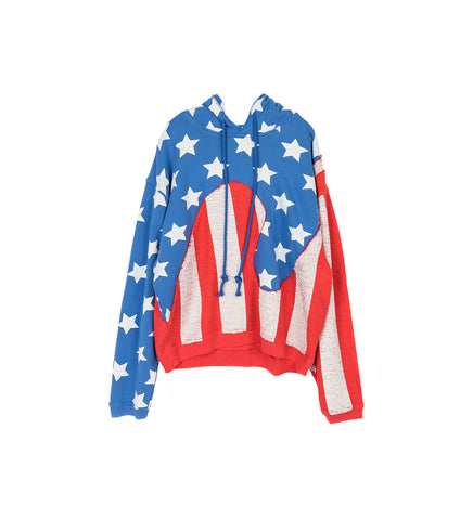 STARS AND STRIPES SWIRL HOODIE BLUE