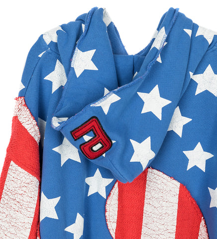 STARS AND STRIPES SWIRL HOODIE BLUE