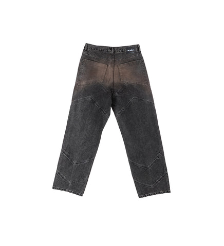 WASHED RAVE JEANS BROWN SPRAY