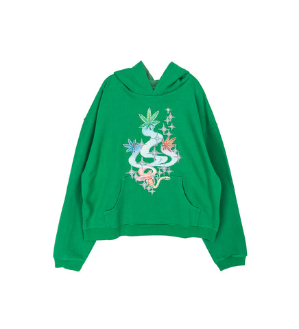 PRINTED HOODIE GREEN