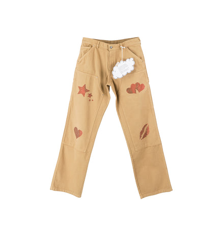 SH4U DOUBLE KNEE PANTS DARK BEIGE