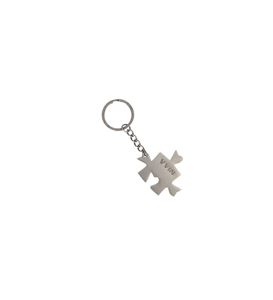 PUZZLE KEYRING SILVER