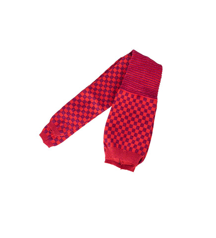 CHECKERED OVERKNEE SOCKS RED/PINK