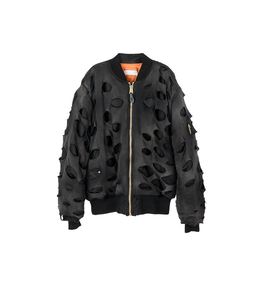 DOUBLE LAYER BOMBER VINTAGE BLACK