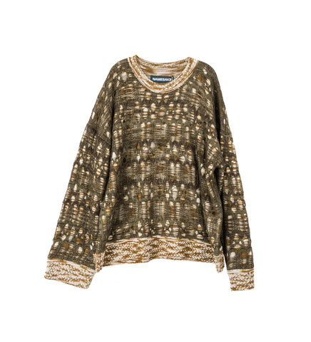 HAMMONS PERFORATED CREWNECK OLIVE GREEN