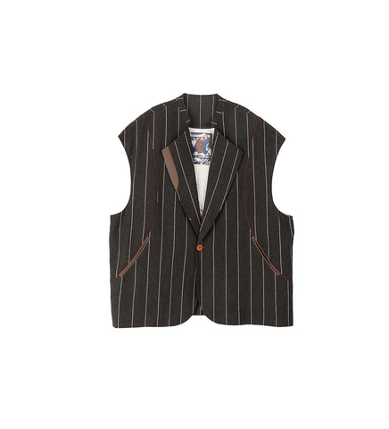 BRUNS SUIT VEST WEAVED STRIPE