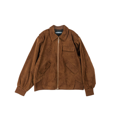 ROSS STAINED BLOUSON COFFEE BEAN