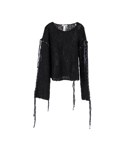 CABLE KNIT JUMPER BLACK