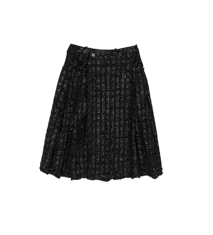 PLEATED CLASSIC KILT TWEED BLACK