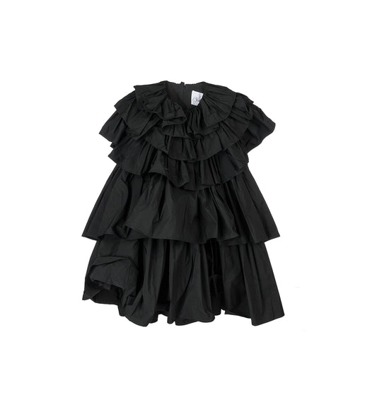 RUFFLE DRESS BLACK