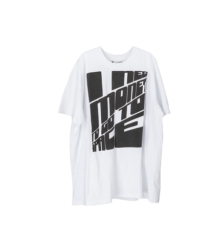 I NO MONEY TO GO TO SPACE T-SHIRT WHITE/BLACK