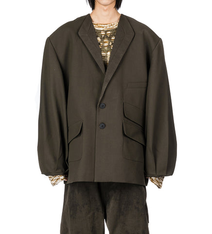 BRAUN TUXEDO BLAZER DARK OLIVE