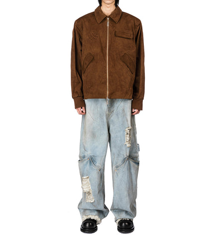 ROSS STAINED BLOUSON COFFEE BEAN