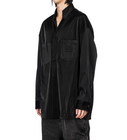 OLIVER CUTAWAY COLLAR PYJAMA SHIRT EUPHORIC BLACK