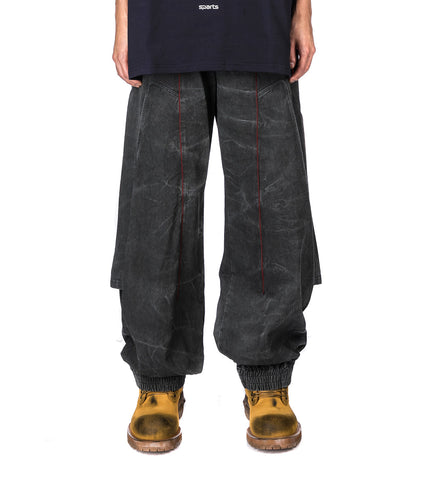 RALPH WARM UP PANTS WASHED BLACK