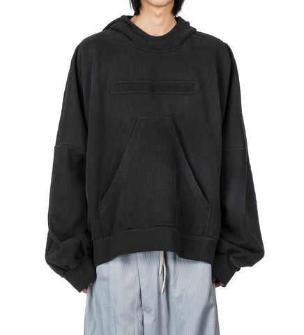 PORTS WASHED POP-UP HOODIE CHARCOAL GREY