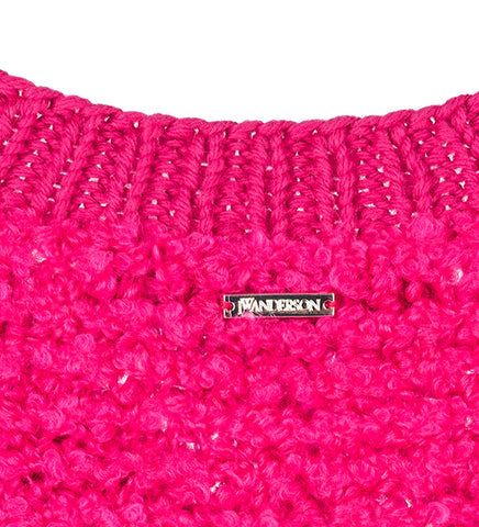 BOUCLE V NECK JUMPER HOT PINK