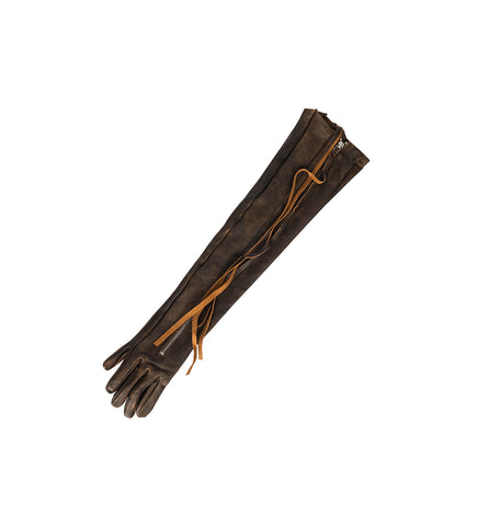 LEATHER OPERA GLOVES VIEILLI BROWN