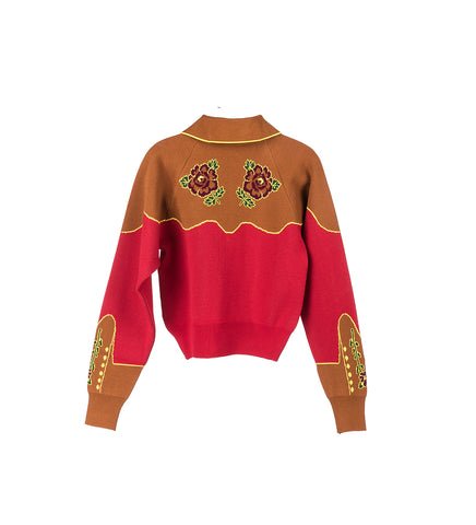 NATASHA JUMPER RED / BROWN