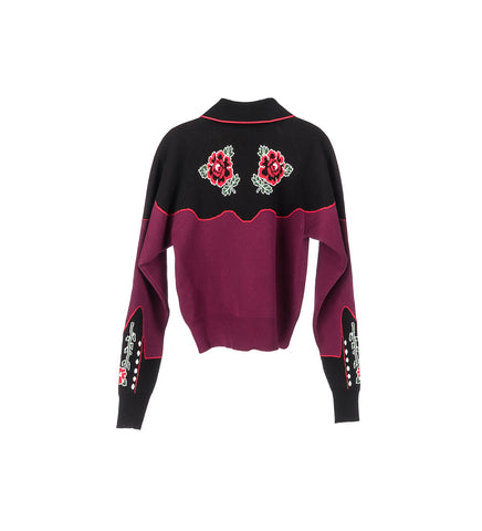 NATASHA JUMPER BURGUNDY / BLACK