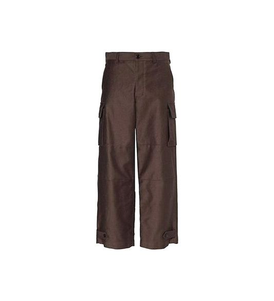 WIDE COTTON CARGO PANTS MOCCA