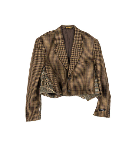 TWOWAY TAILORED JACKET BROWN CHECK / BROWN L/XL