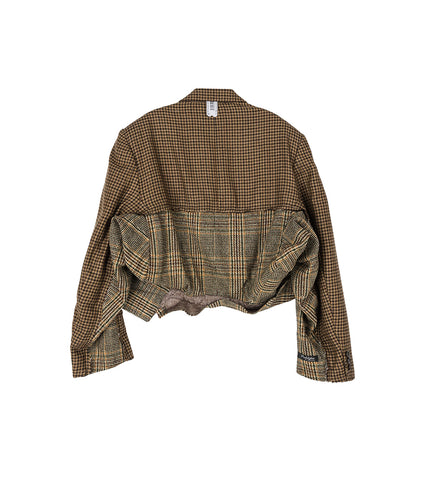 TWOWAY TAILORED JACKET BROWN CHECK / BROWN L/XL