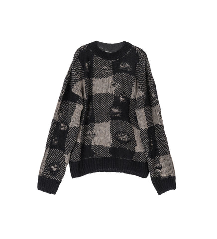 SONAR ROUNDNECK BLACK DESTRUCTIVE GINGHAM