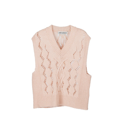 CABLE MICHIGAN TANK DELICATE PINK FISHERMAN WOOL