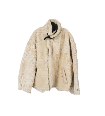 ARTISANAL CROPPED JACKET SHEARLING WHITE