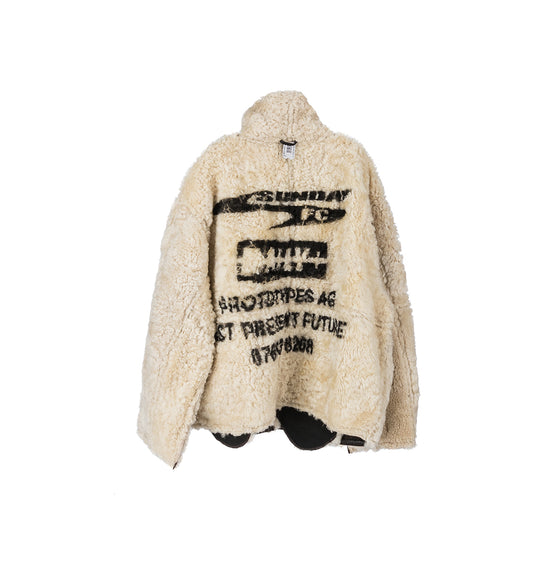 ARTISANAL CROPPED JACKET SHEARLING WHITE