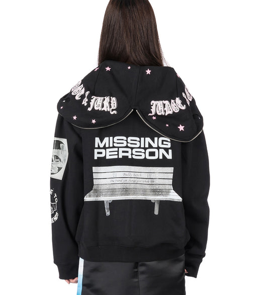 MISSING PERSON BUTTERFLY HOODIE BLACK