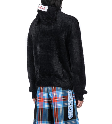 FLUFFY EARS BALACLAVA JUMPER BLACK